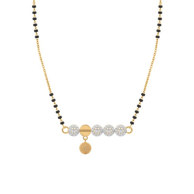 Dot Pattern Diamond Mangalsutra With Chain