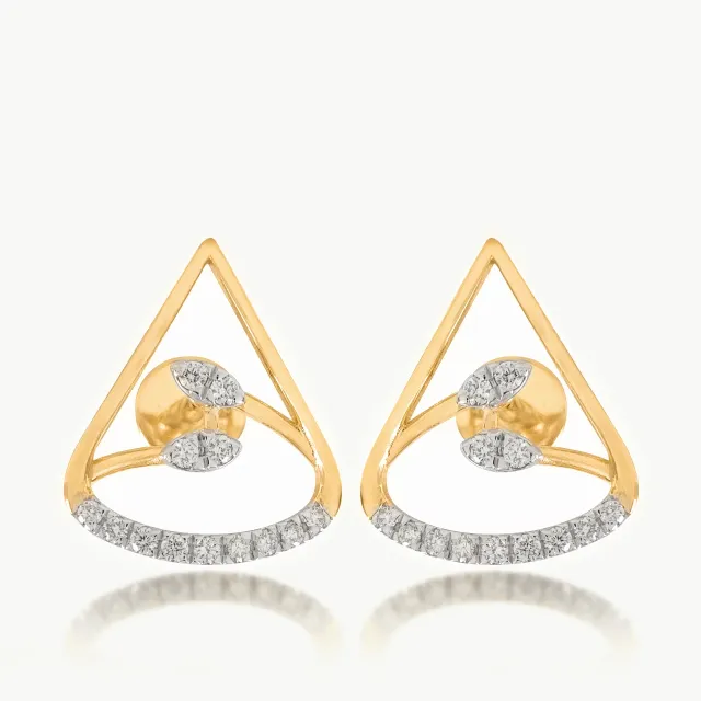Dual Leaf Diamond Earrings