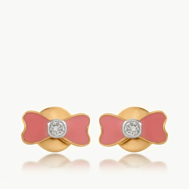 Flower Tie Diamond Earrings