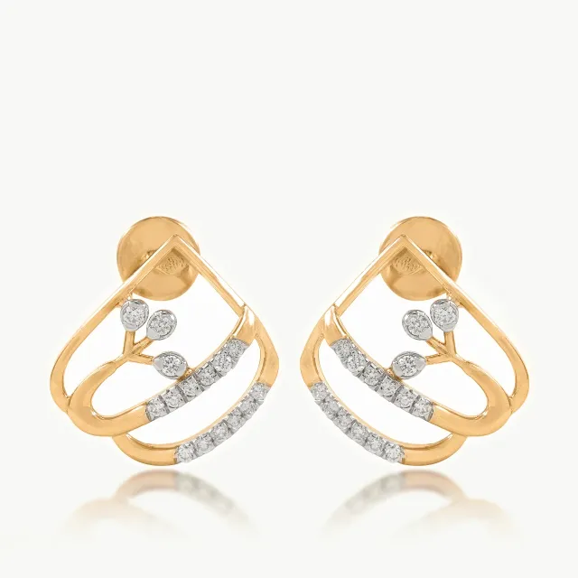 Geometrical Vine Diamond Earrings