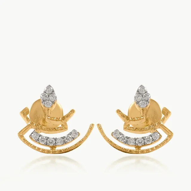 Geoometric Sector Diamond Studs