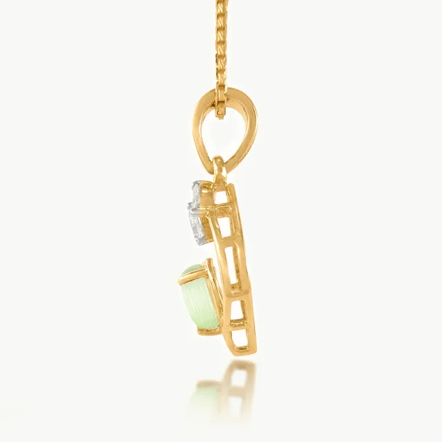 Green Stone Diamond Pendant