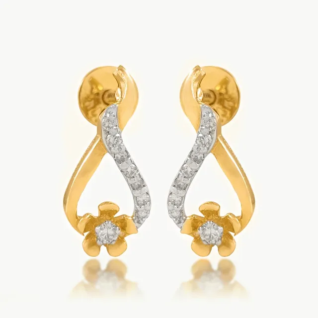 Infinity Flower Diamond Earrings