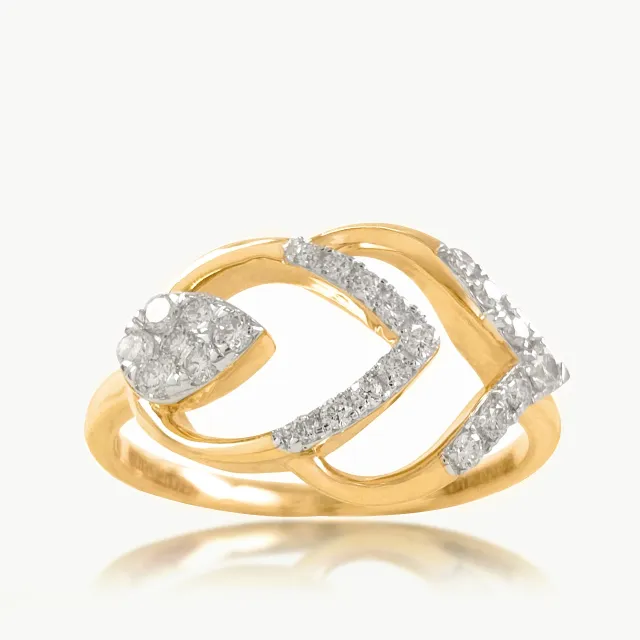 Leaflet Bond Diamond Cocktail Ring