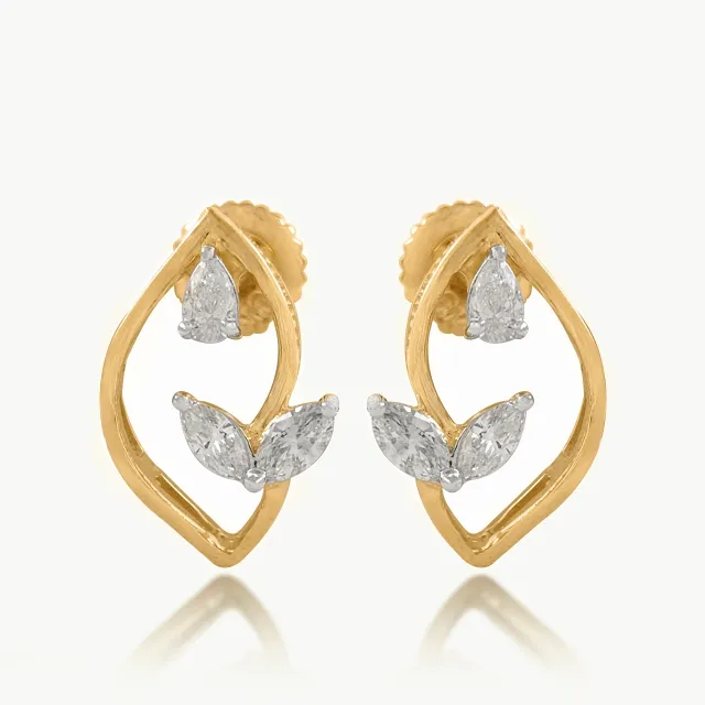 Leaflet Marquise Diamond Earrings