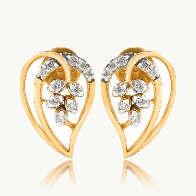 Leilani Petals In Heart Diamond Earrings