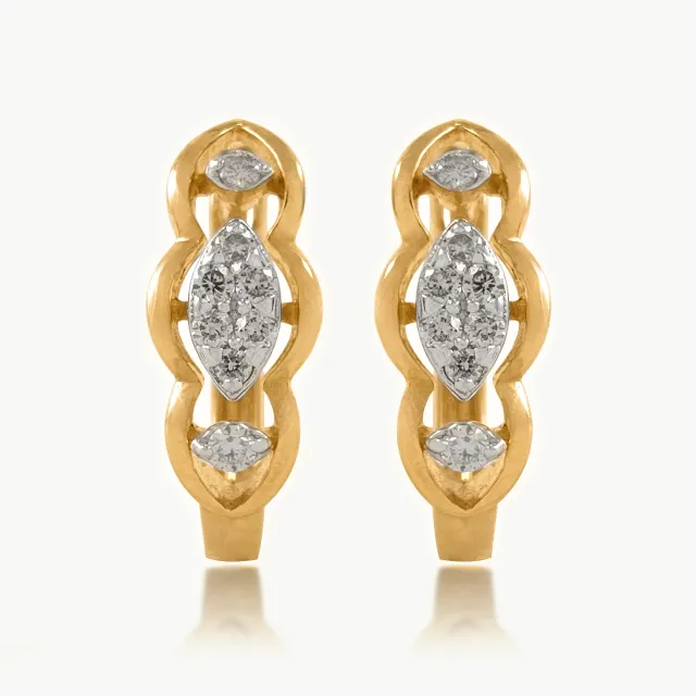 Madhira Round Diamond Bali Earrings