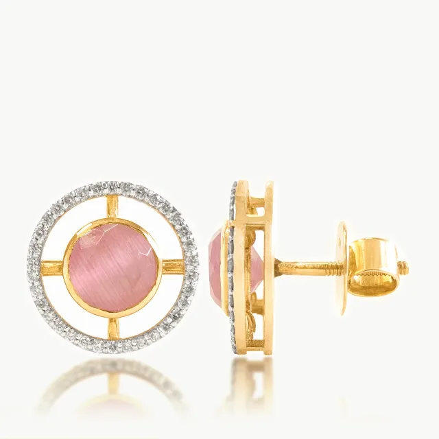 Olivia Pink Stone Diamond Earring