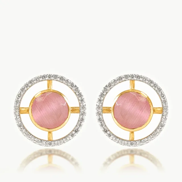 Olivia Pink Stone Diamond Earring