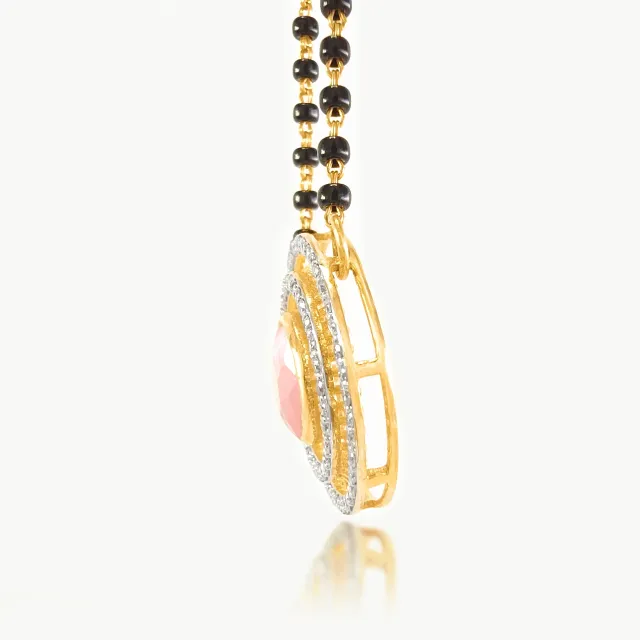 Olivia Pink Stone Diamond Mangalsutra