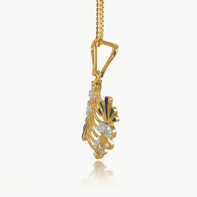 Peacock's Crest Diamond Pendant
