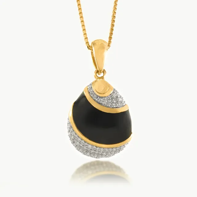 Peony Teardrop Design Diamond Pendant