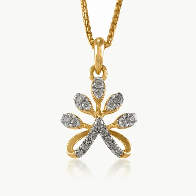 Risen Diamond Flower Pendant