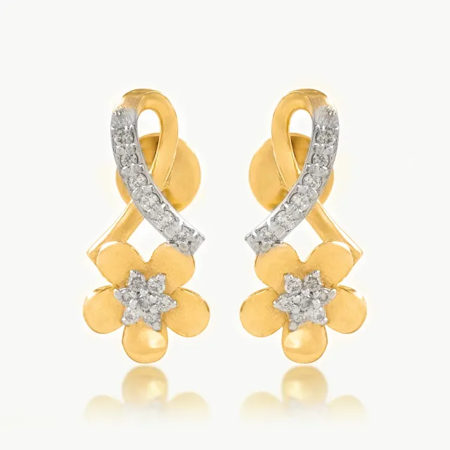 Rose Pettle Design Diamond Earring