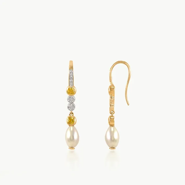 Yellow Twilight Diamond Danglers