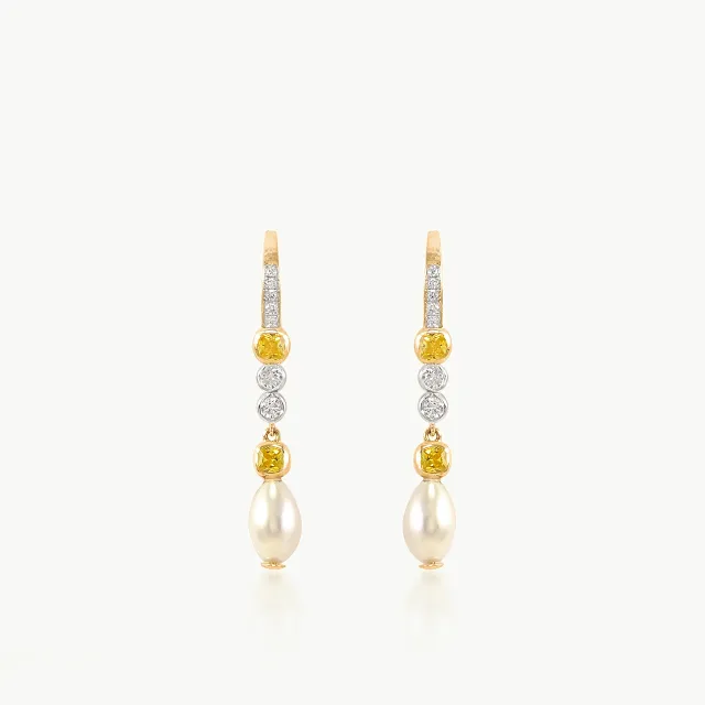 Yellow Twilight Diamond Danglers