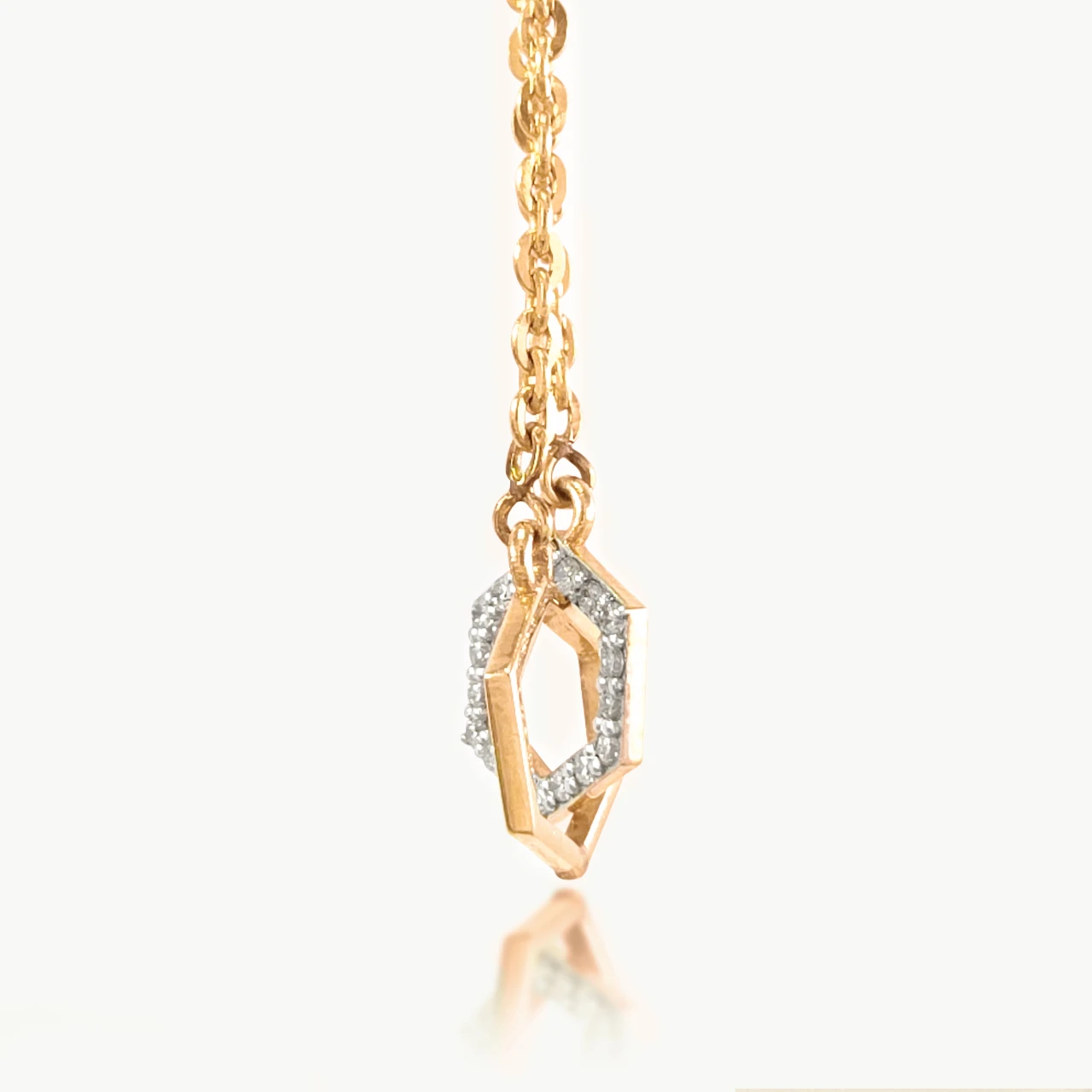 Milan Dual Hexagon Diamond Mini Necklace