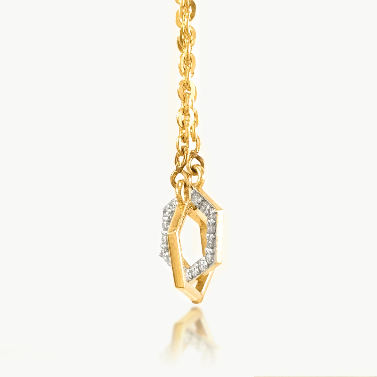 Milan Dual Hexagon Diamond Mini Necklace