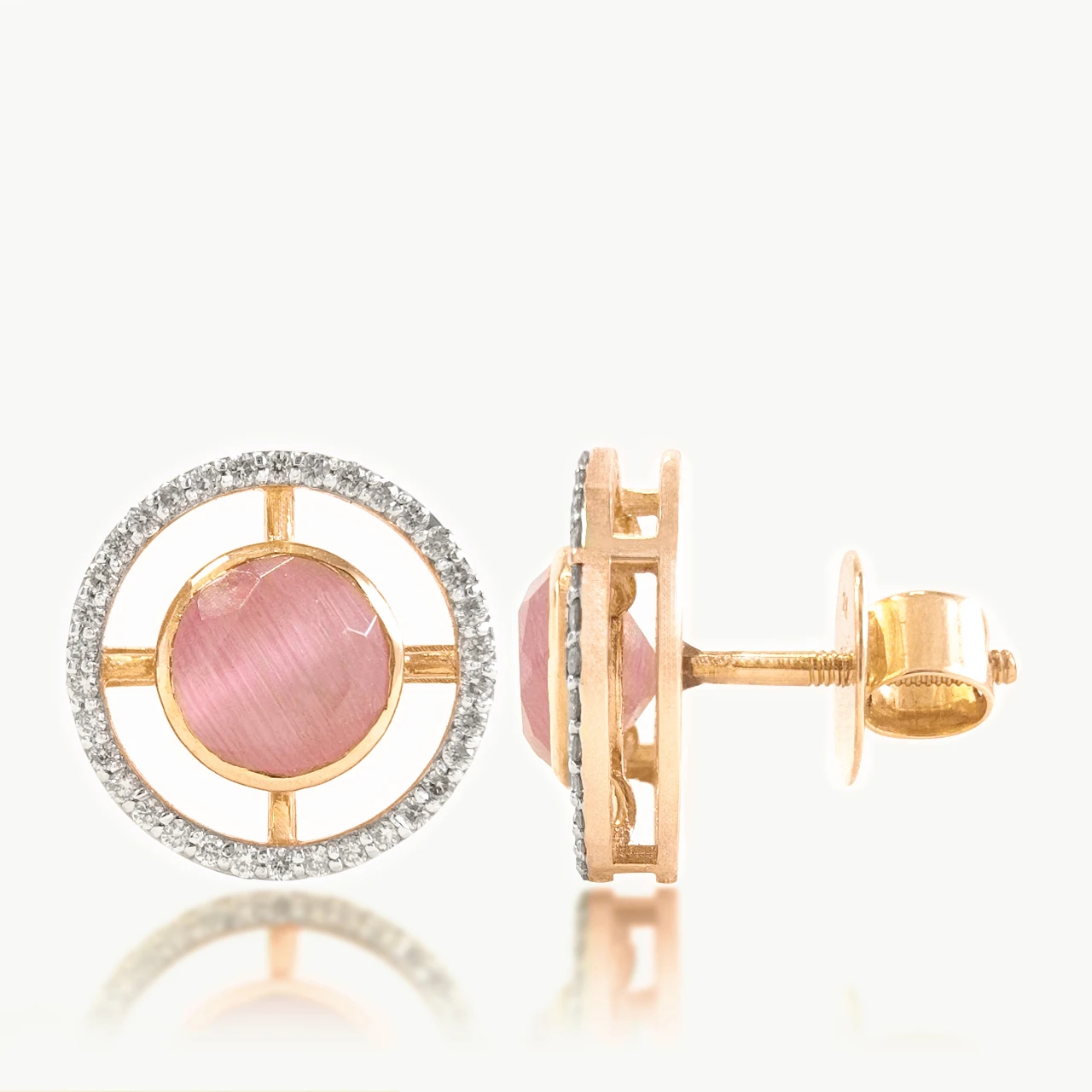 Olivia Pink Stone Diamond Earring