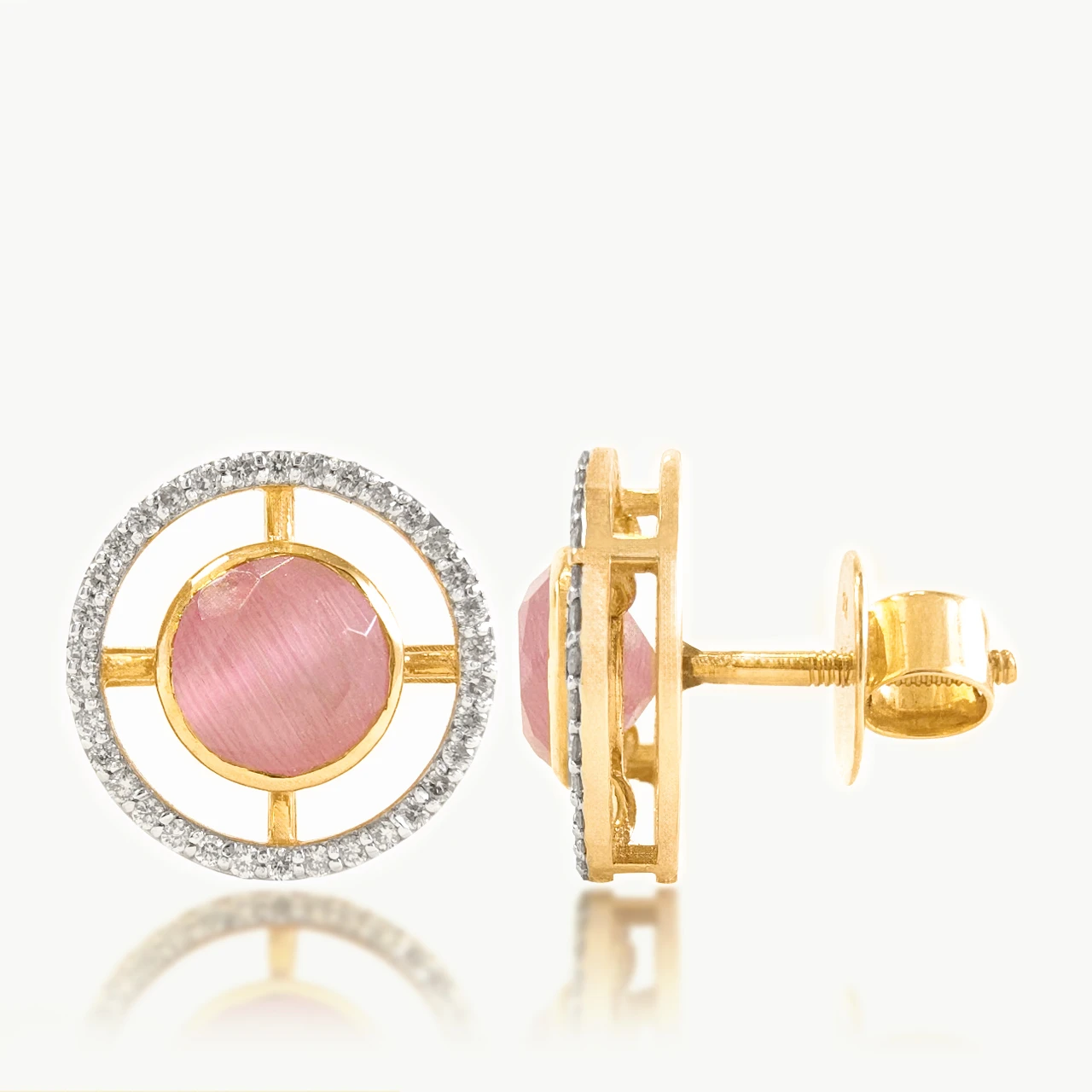 Olivia Pink Stone Diamond Earring