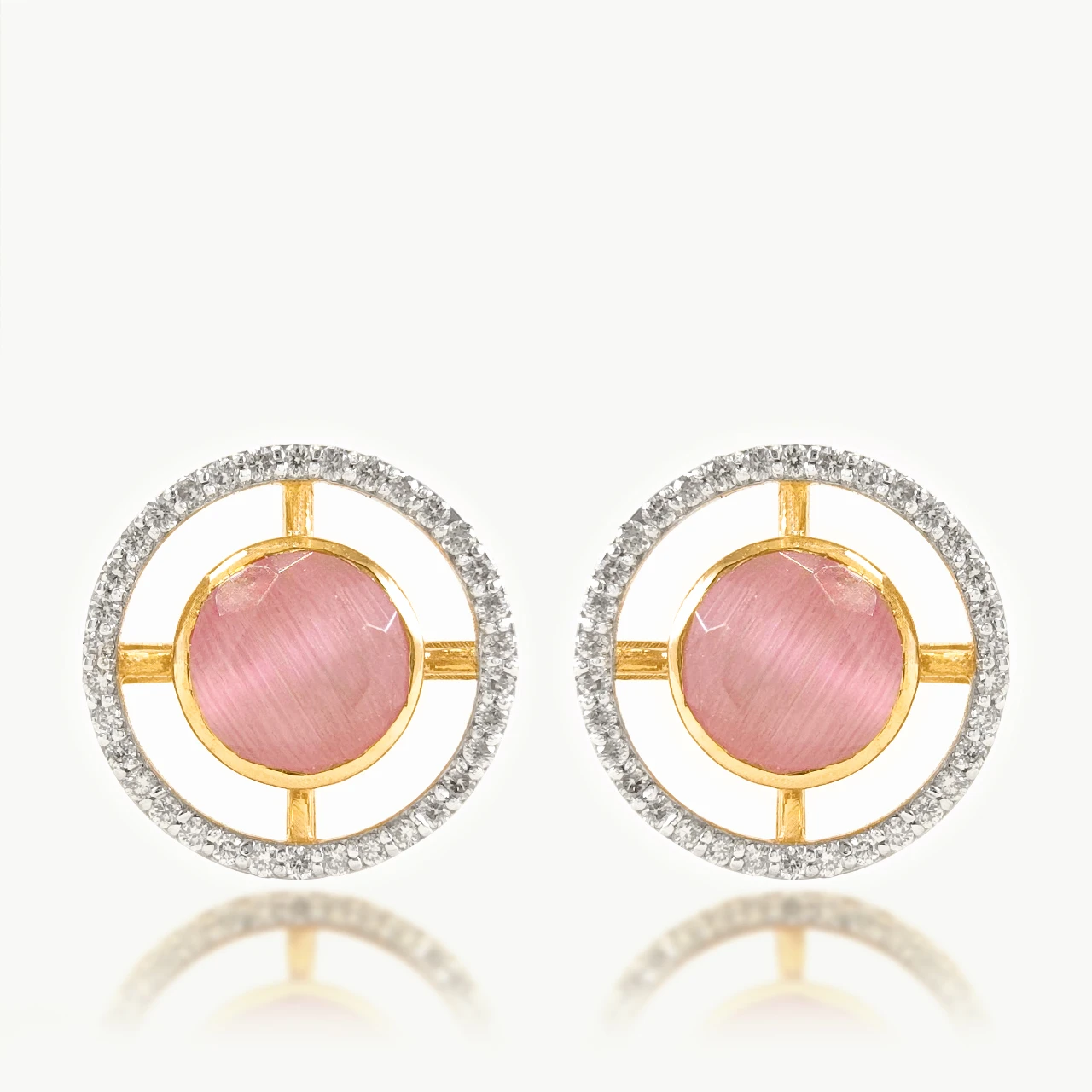 Olivia Pink Stone Diamond Earring