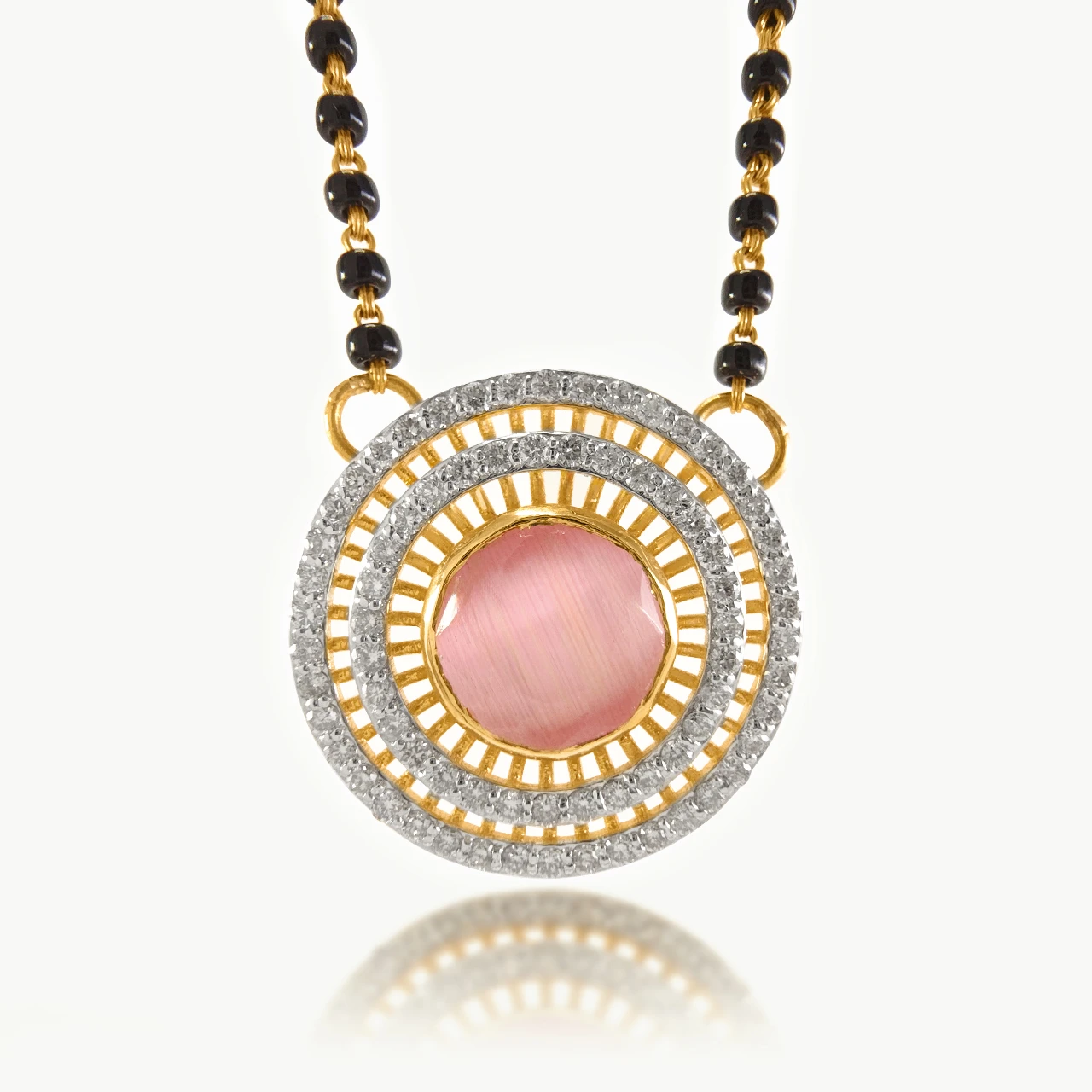 Olivia Pink Stone Diamond Mangalsutra