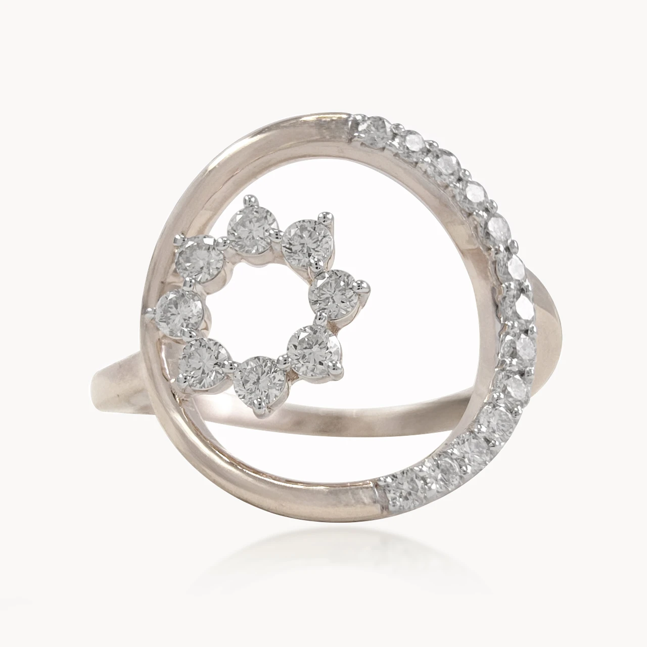 Orbital Diamond Flower Ring