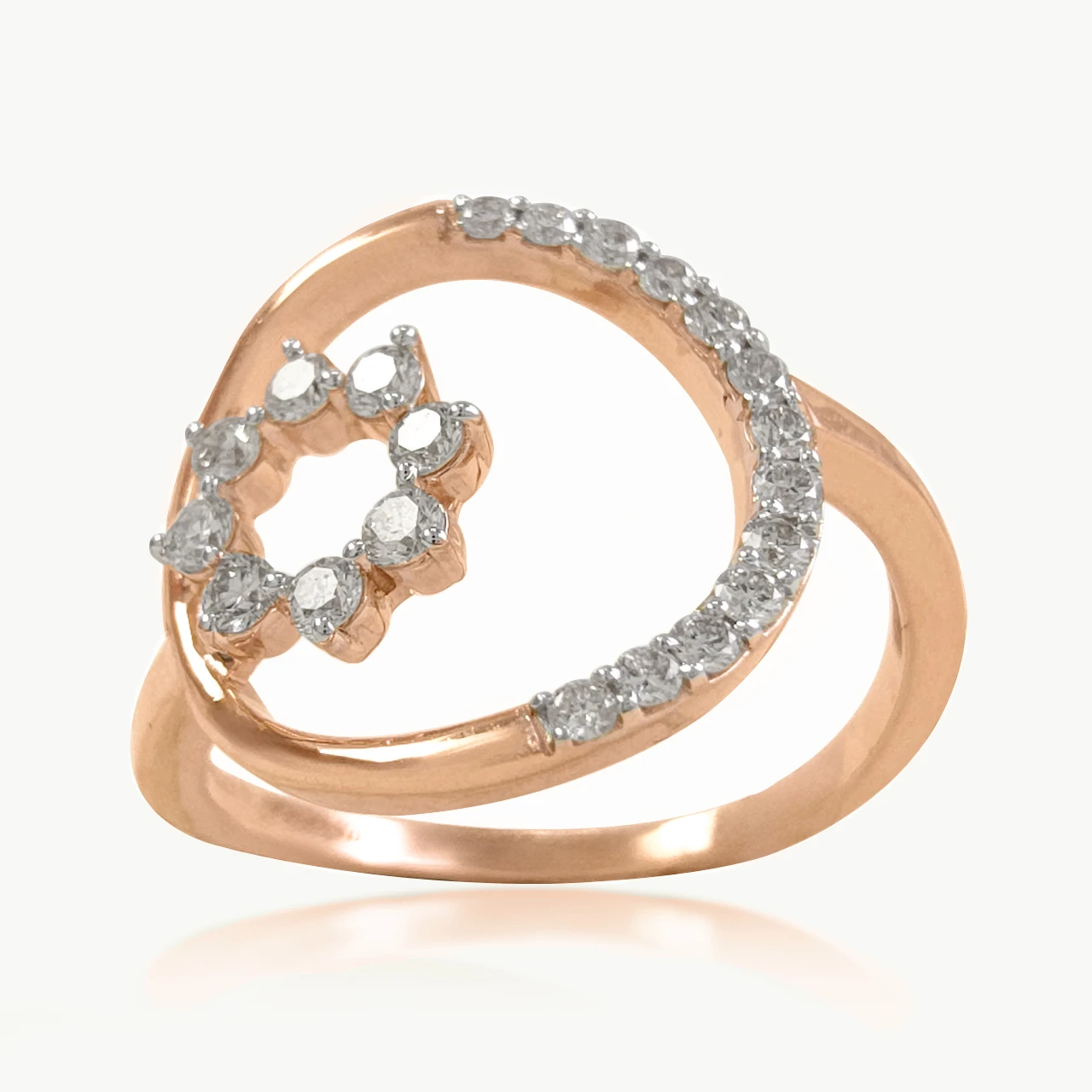 Orbital Diamond Flower Ring