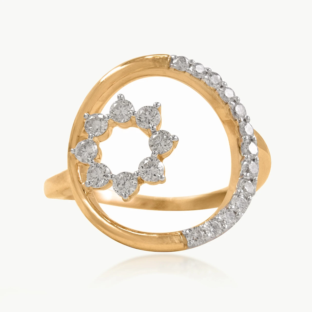 Orbital Diamond Flower Ring