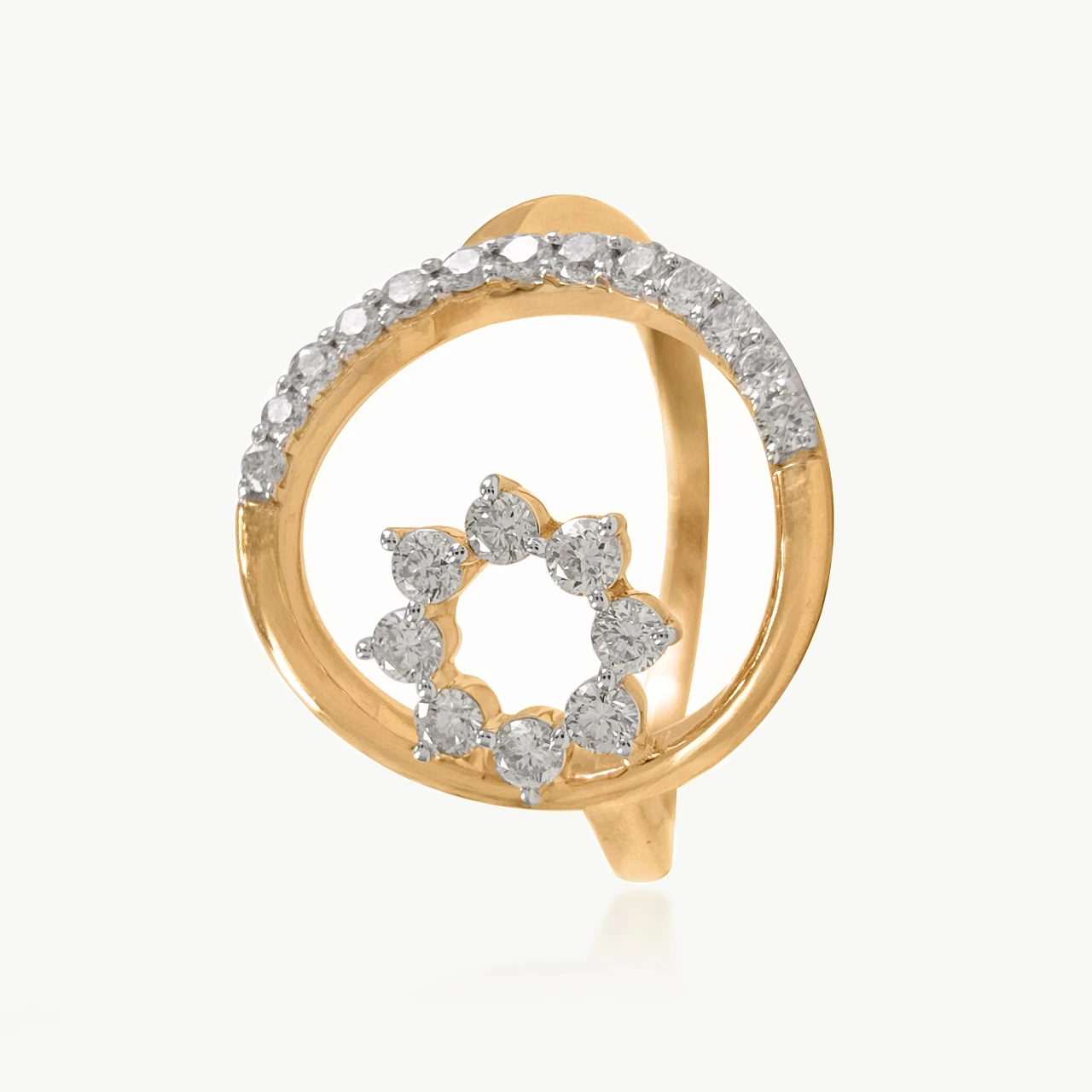 Orbital Diamond Flower Ring