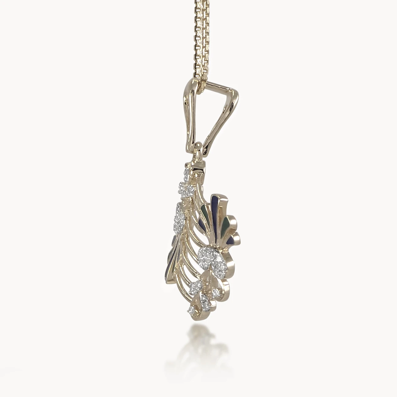 Peacock's Crest Diamond Pendant
