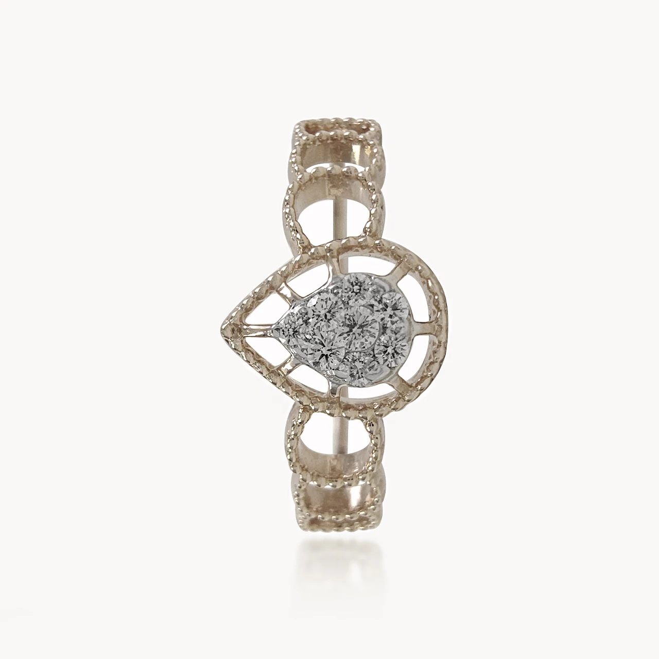 Pear Centered Diamond Dainty Ring