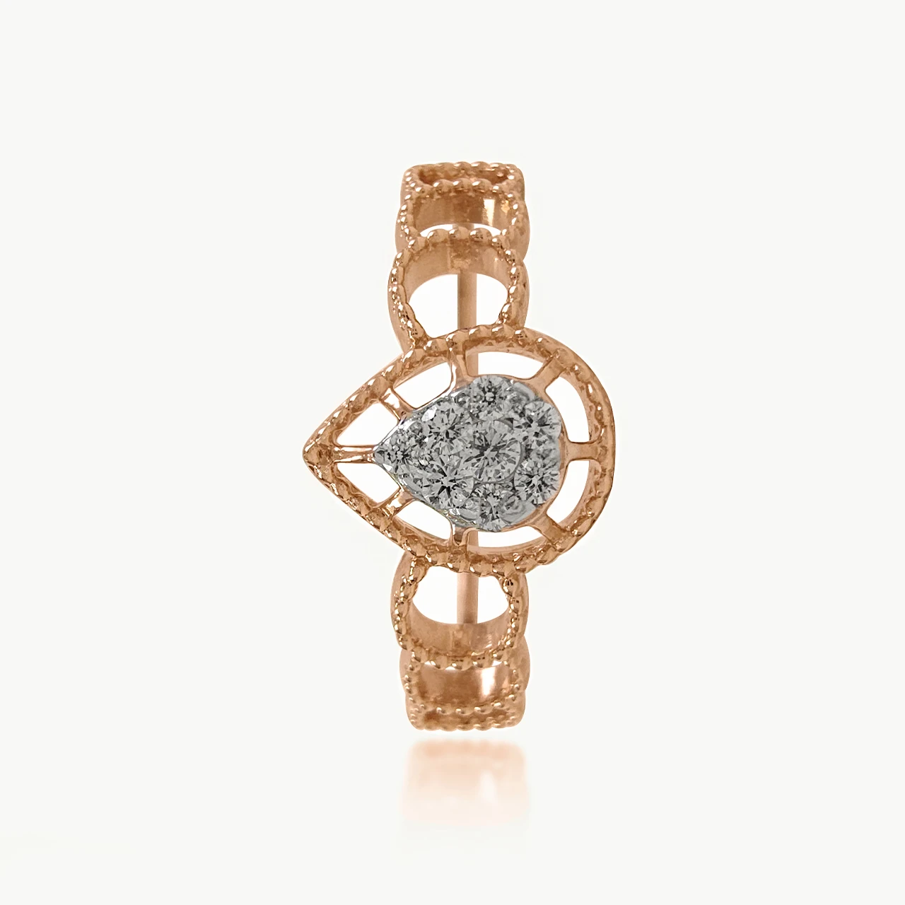 Pear Centered Diamond Dainty Ring