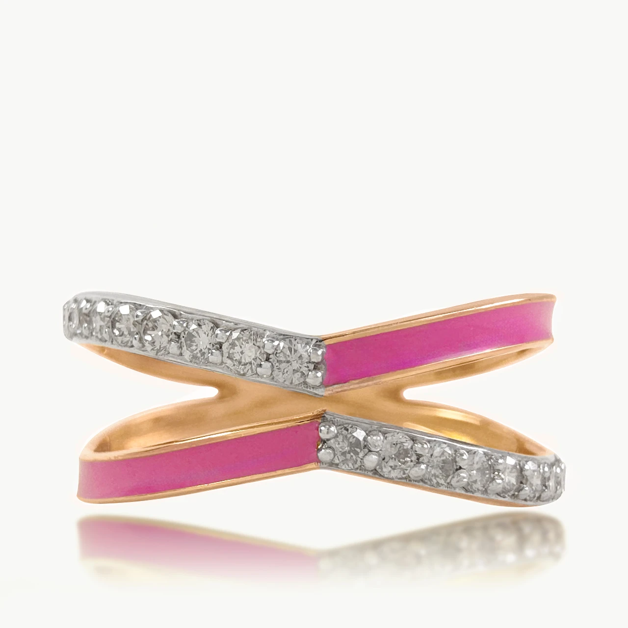 Pink Stylish Diamond Engagement Ring