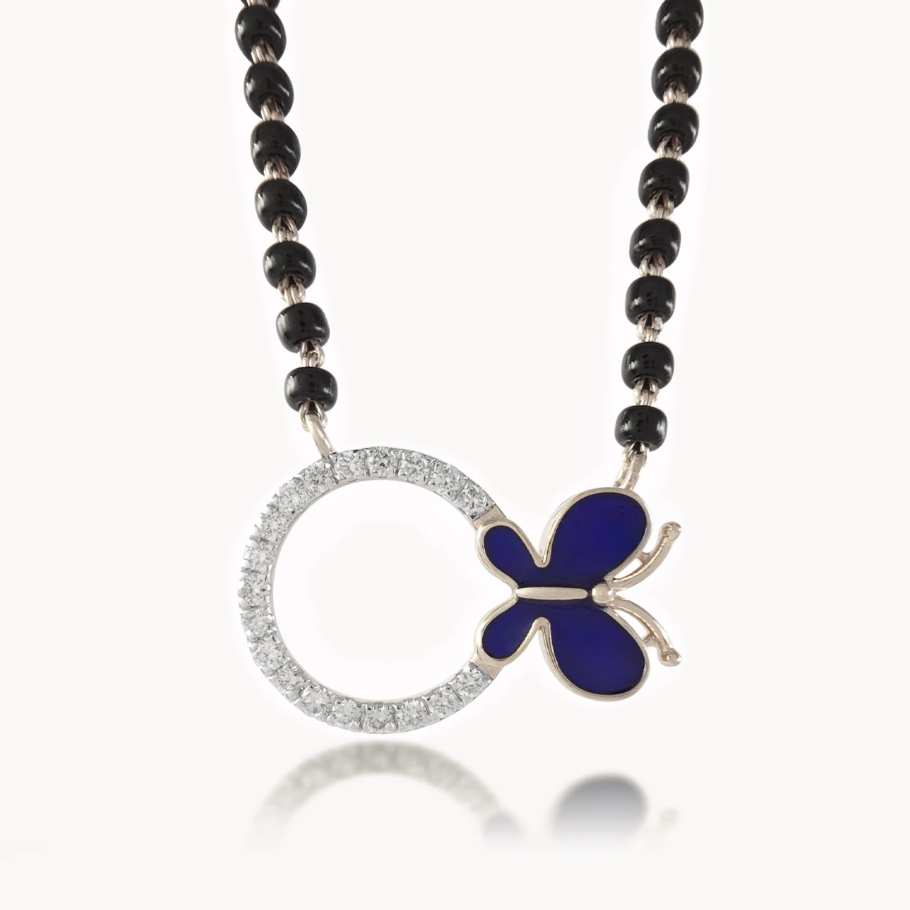 Purple Butterfly Diamond Mangalsutra