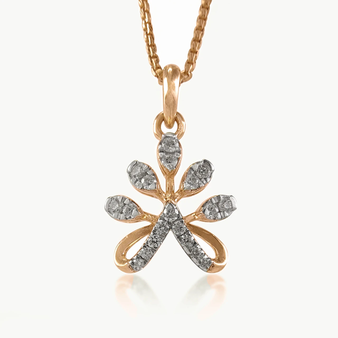 Risen Diamond Flower Pendant