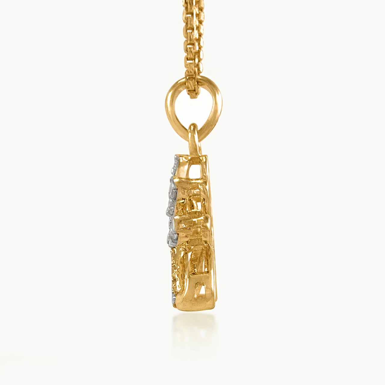 Risen Diamond Flower Pendant