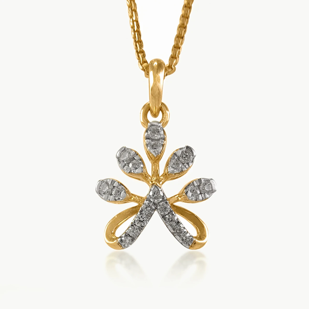 Risen Diamond Flower Pendant