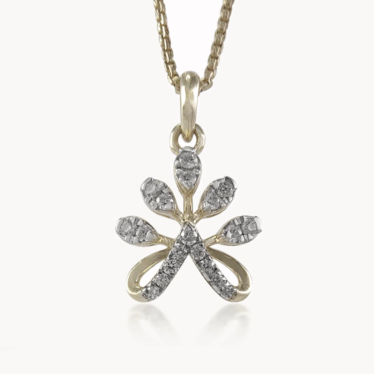 Risen Diamond Flower Pendant