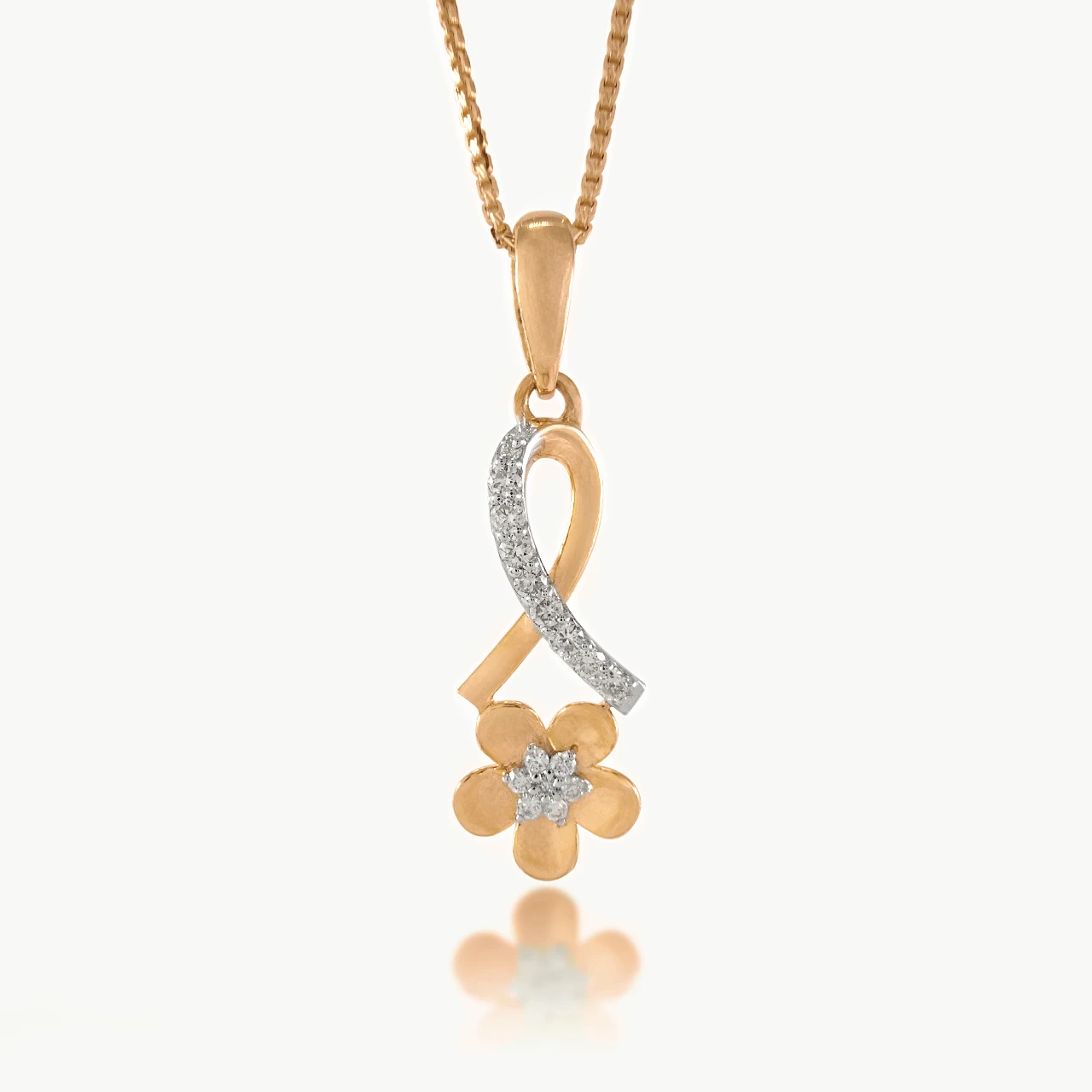 Rose Pettle Design Diamond Pendant