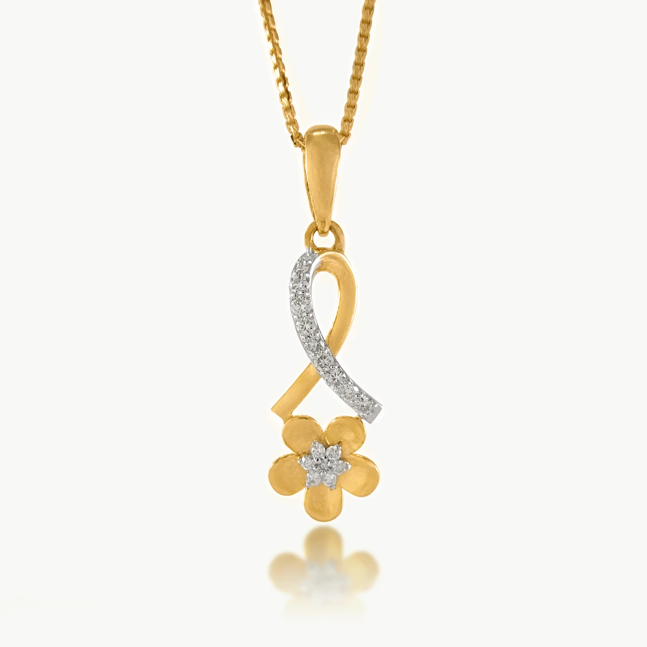 Rose Pettle Design Diamond Pendant