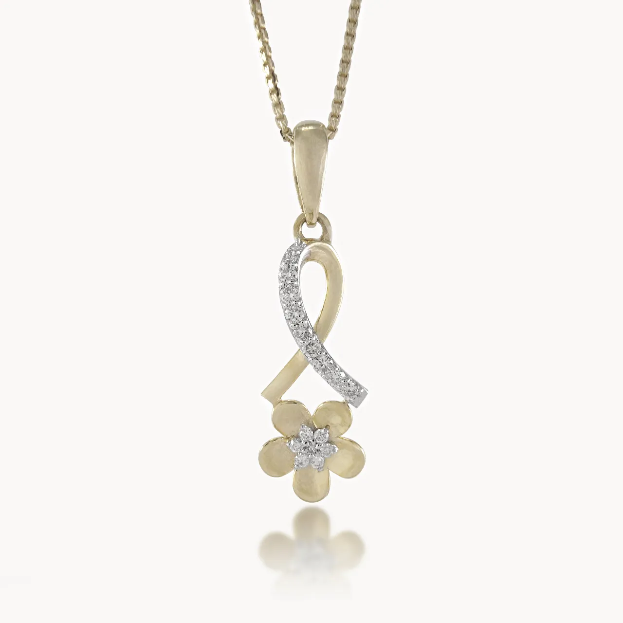 Rose Pettle Design Diamond Pendant