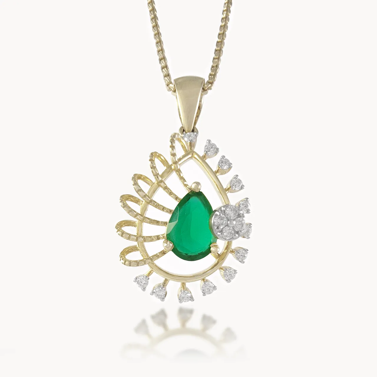 Rylee Pear Design Diamond Pendant