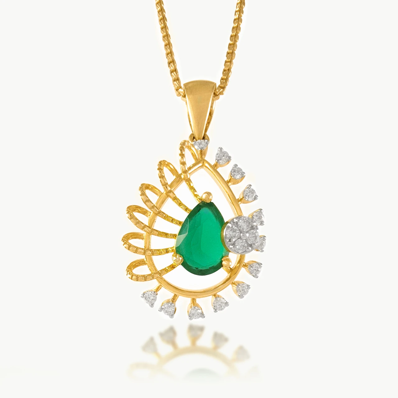 Rylee Pear Design Diamond Pendant