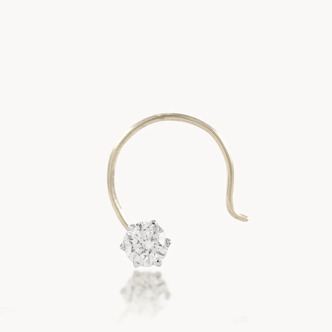 Six Prong Diamond NosePin