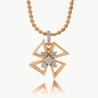 4 Petals Design Diamond Pendant
