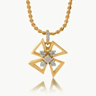 4 Petals Design Diamond Pendant
