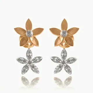 Amaya Flower Design Diamond Earrings