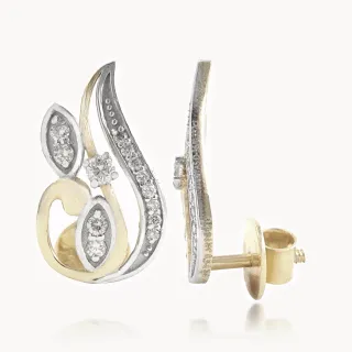 Amos Pear Shape Diamond Designer Stud Earring