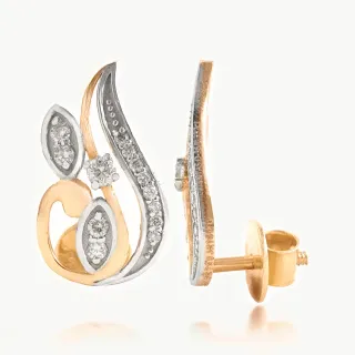 Amos Pear Shape Diamond Designer Stud Earring